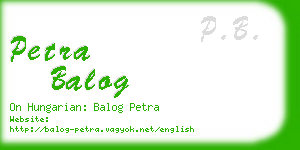 petra balog business card